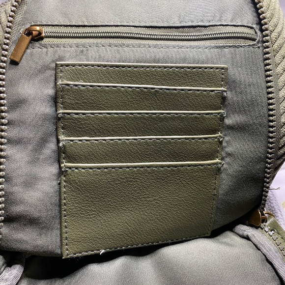 HAUTE HIPPIE Olive Green Corduroy Sling Backpack Crossbody Bag Utilitarian Boho - Picture 11 of 15